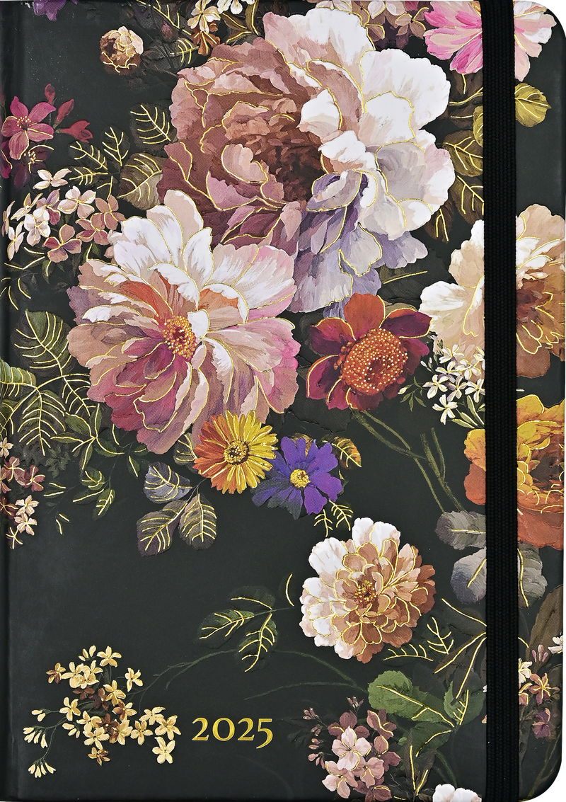 2025 Midnight Floral Weekly Planner