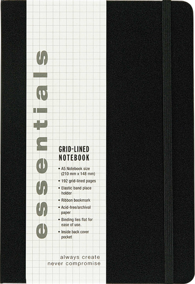Essentials Grid-lined Notebook, Large, A5 Size