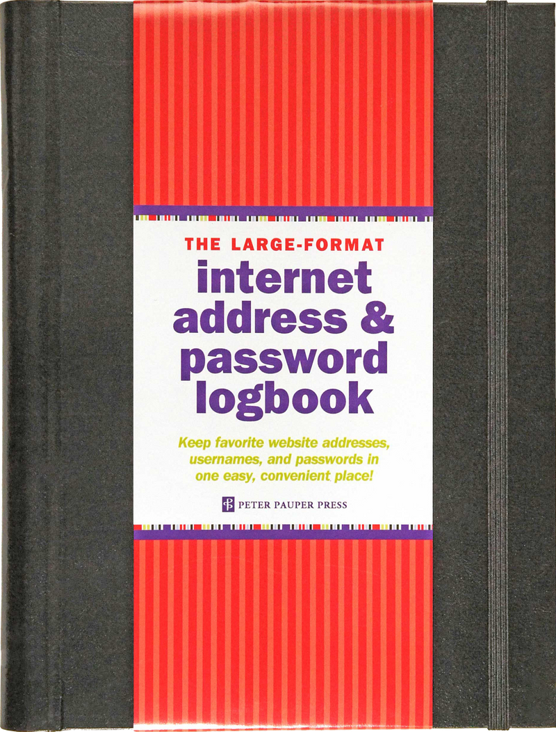 Large-Format Internet Address &amp; Password Logbook