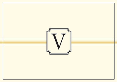 Monogram Note Cards: V