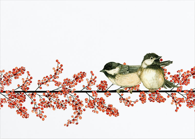 Winterberry and Chickadees Deluxe Boxed Holiday Cards