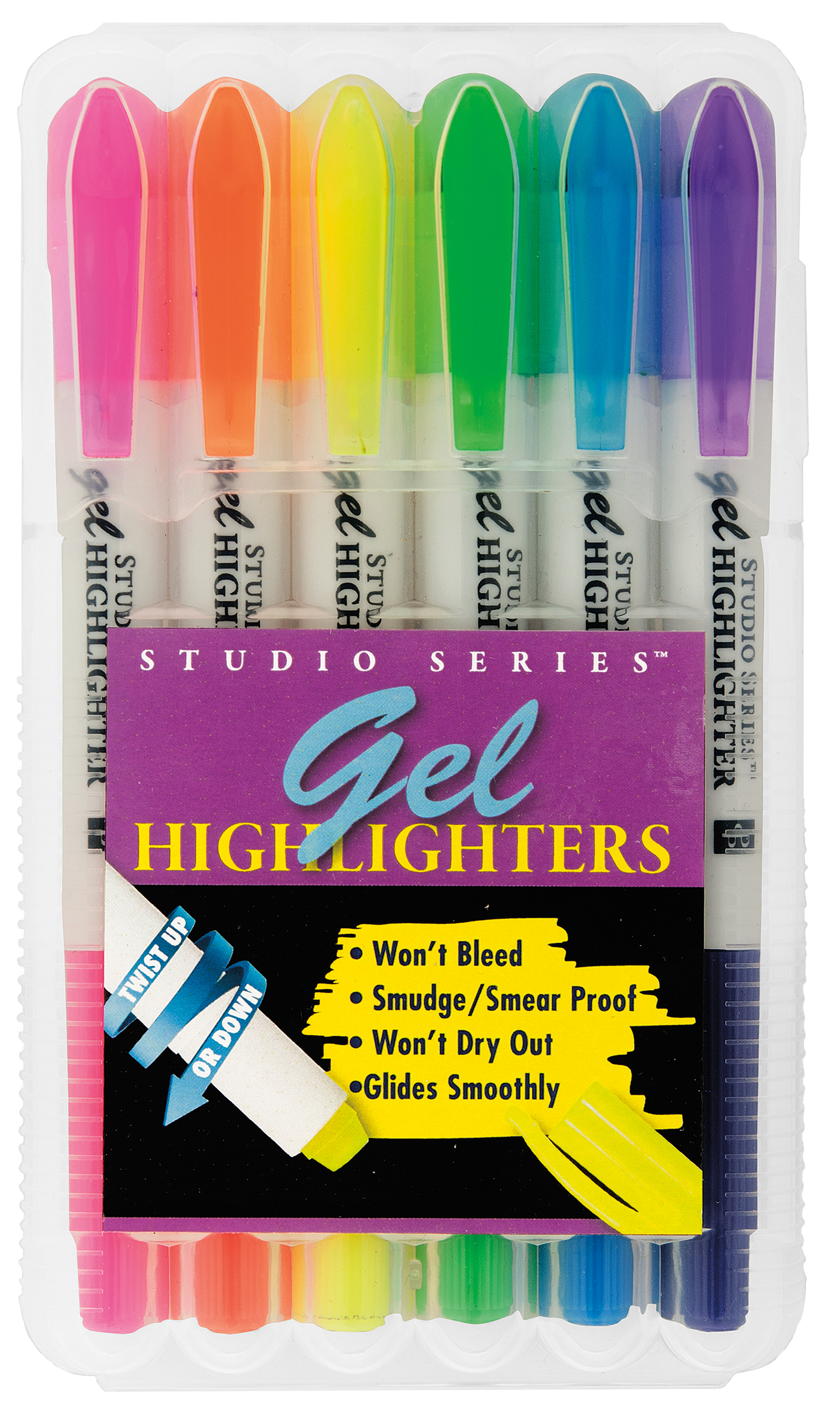 Bible Safe Gel Highlighters, Fluorescent Colors - Yellow, Orange, Pink,  Blue, Green, Purple, 6 Highlighters - King Soopers
