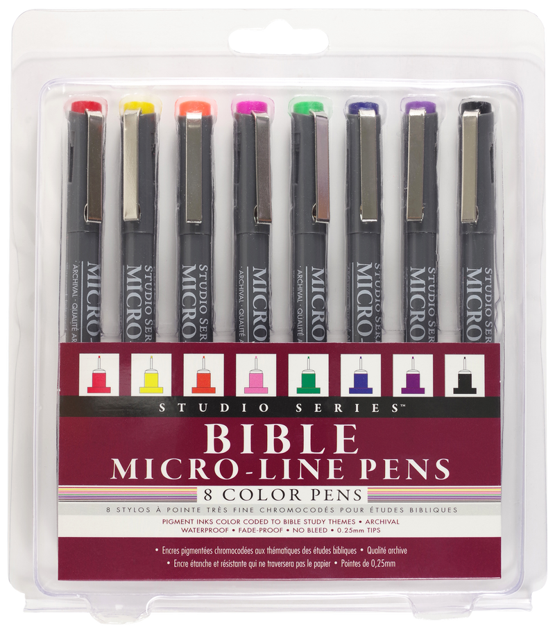 Bible Micro-Line Color Pens (Set of 8 Pens)