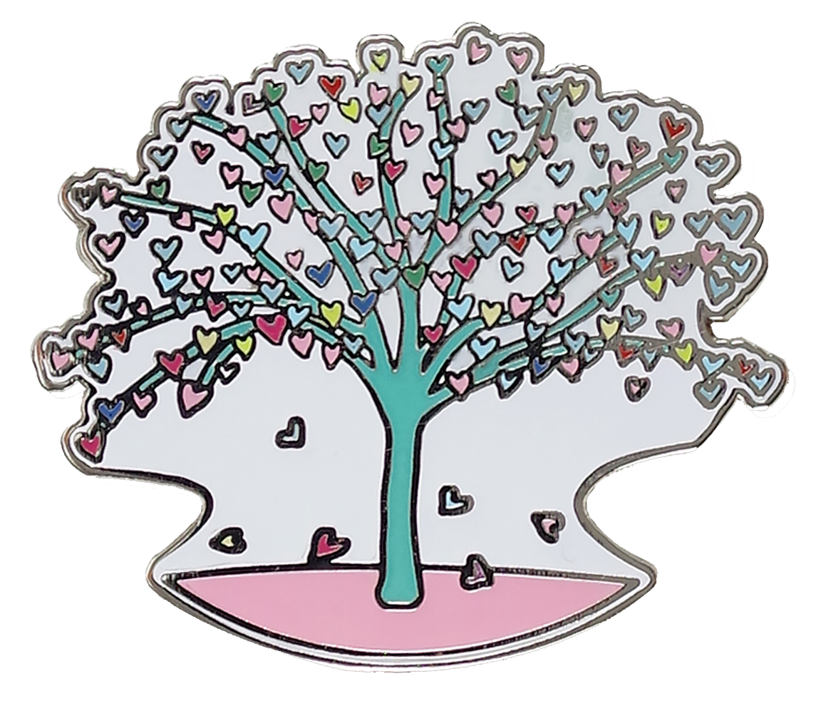 Tree of Hearts Enamel Pin Peter Pauper Press