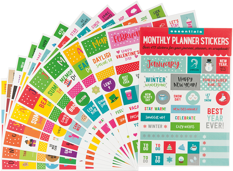 Essentials Month By Month Planner Stickers