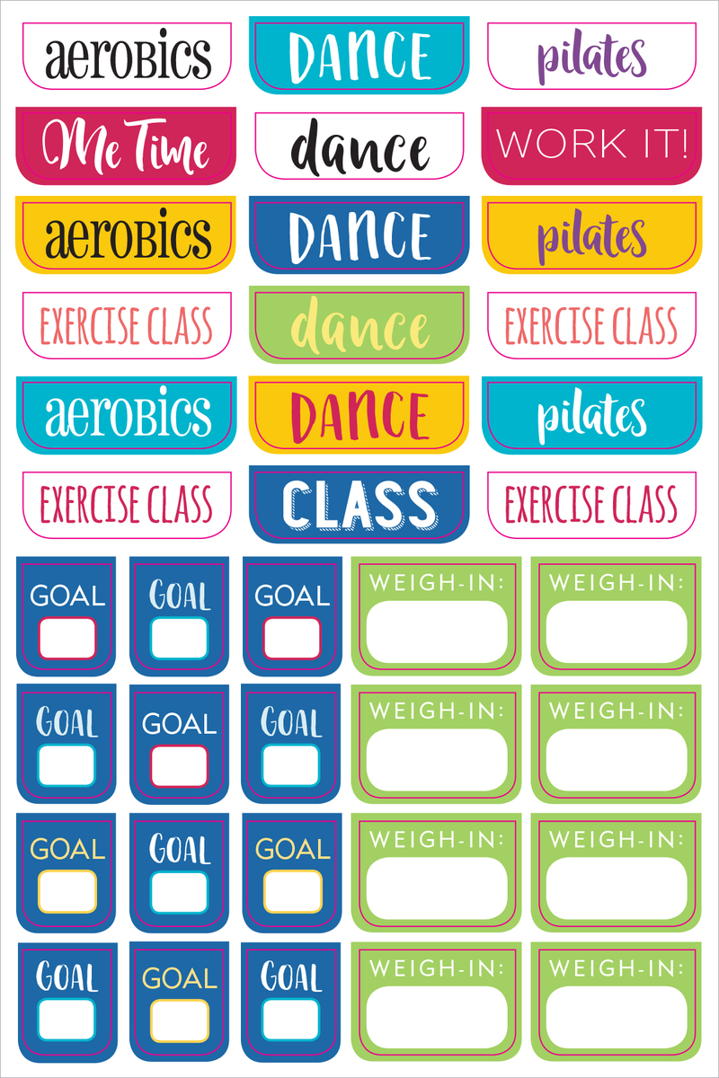 Essentials Health &amp; Fitness Planner Stickers