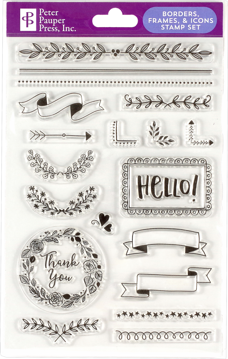 Borders, Frames &amp; Icons Clear Stamp Set
