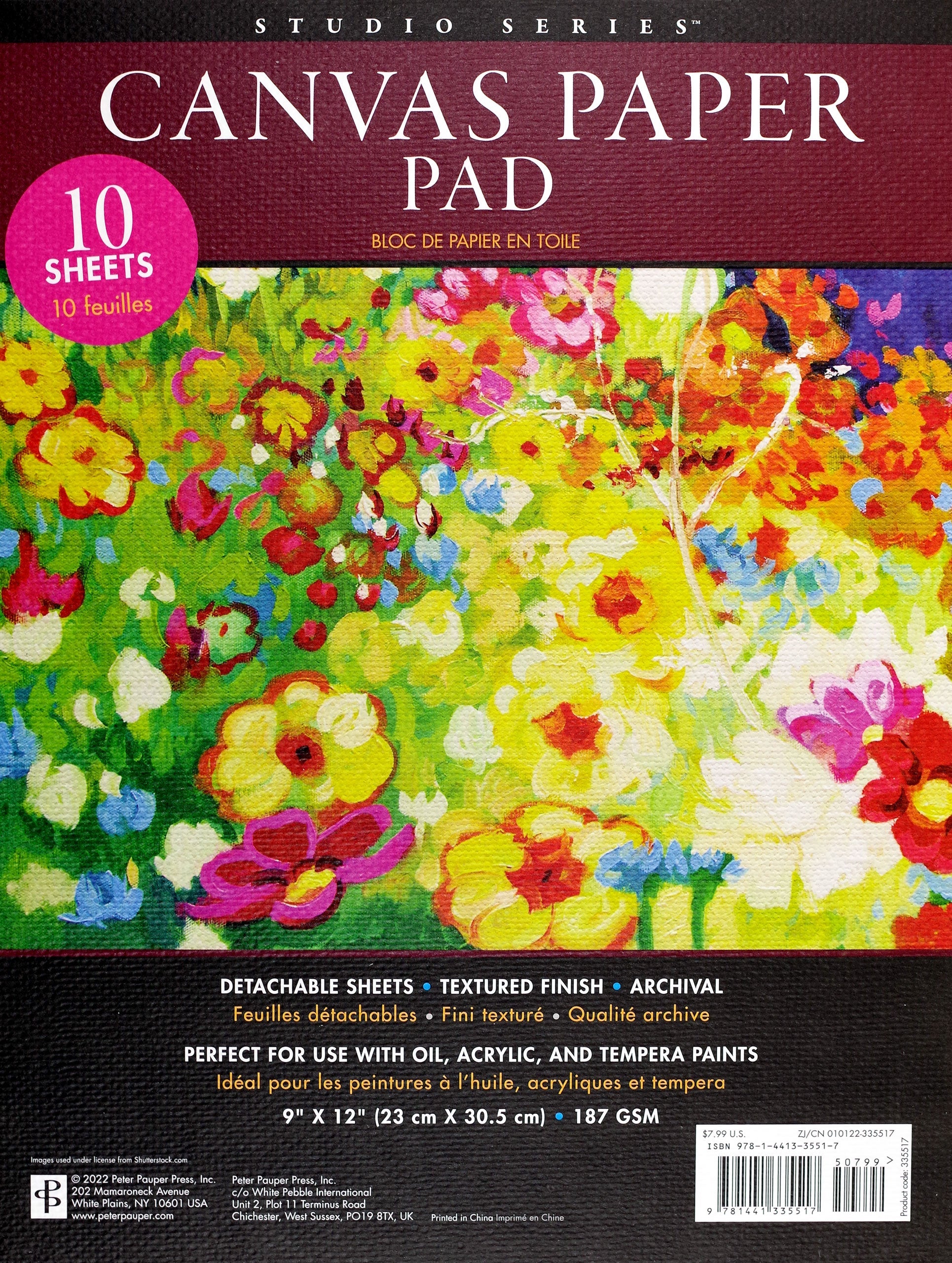 Canvas Paper Pad Peter Pauper Press
