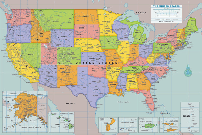 Oversized USA Laminated Wall Map