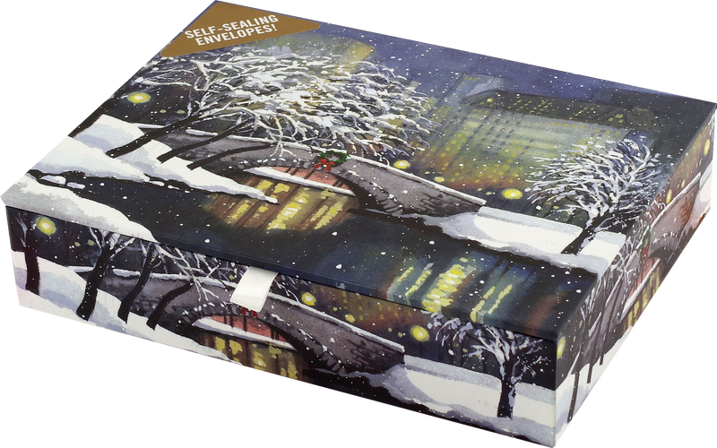 Snowfall in the Park Deluxe Boxed Holiday Cards