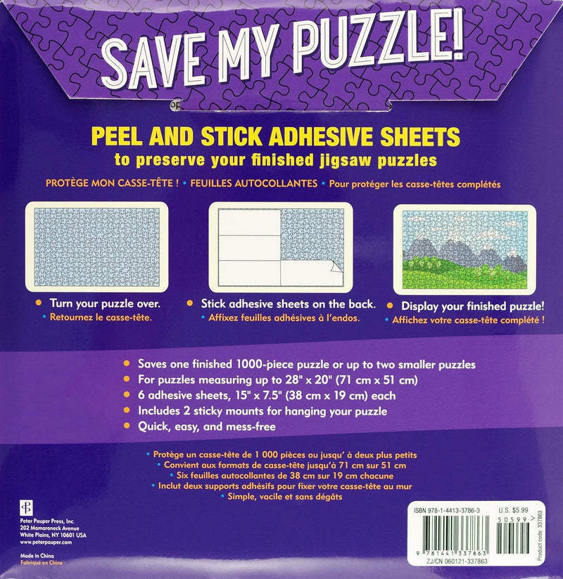 Save My Puzzle! Peel and Stick Adhesive Sheets