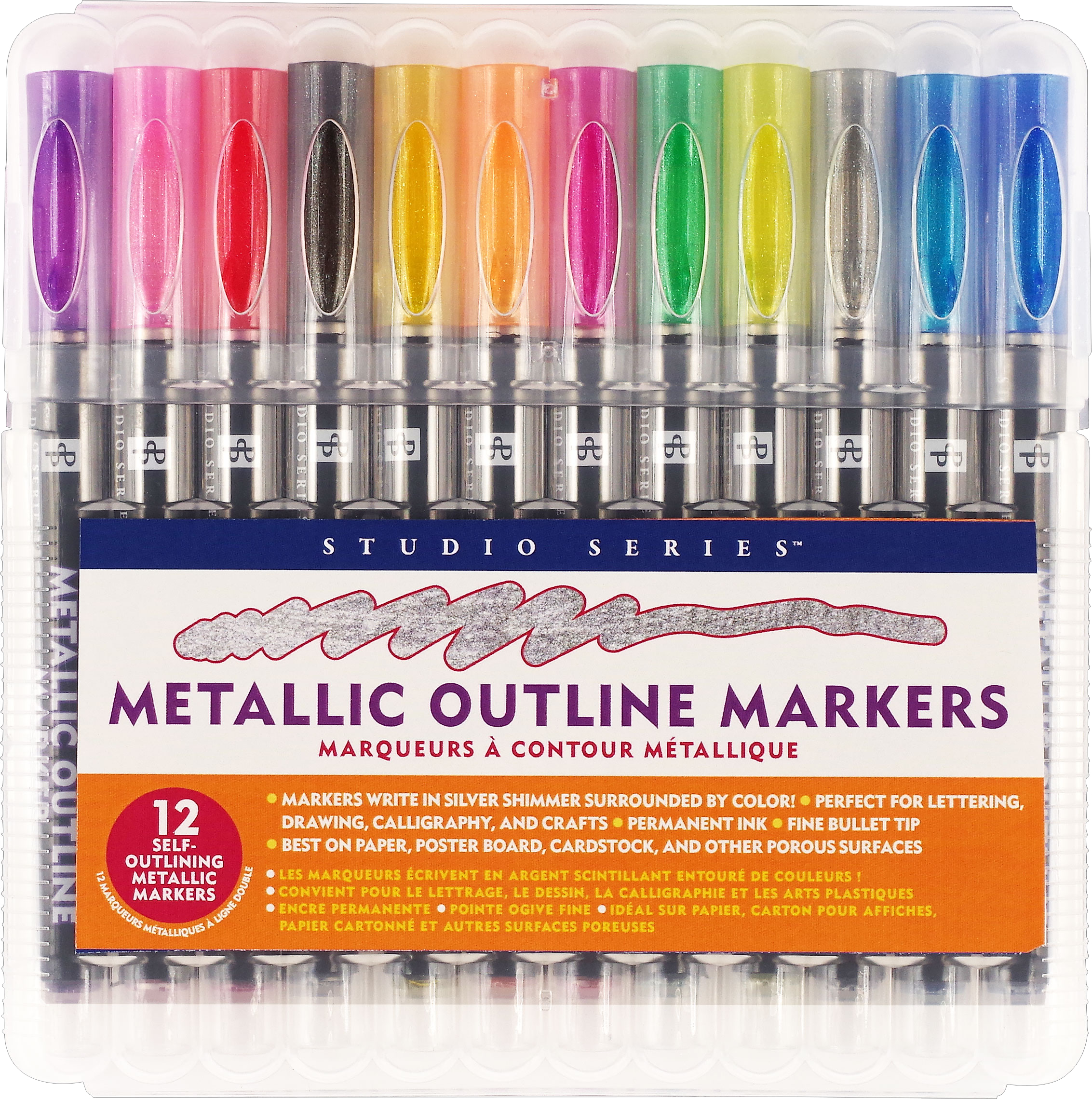 Shimmer Markers, Outline Markers, Magic Markers, Metallic Markers, Paint  Pens, Set O 6, Silver Markers, Outline Marker, Double Line Pen 