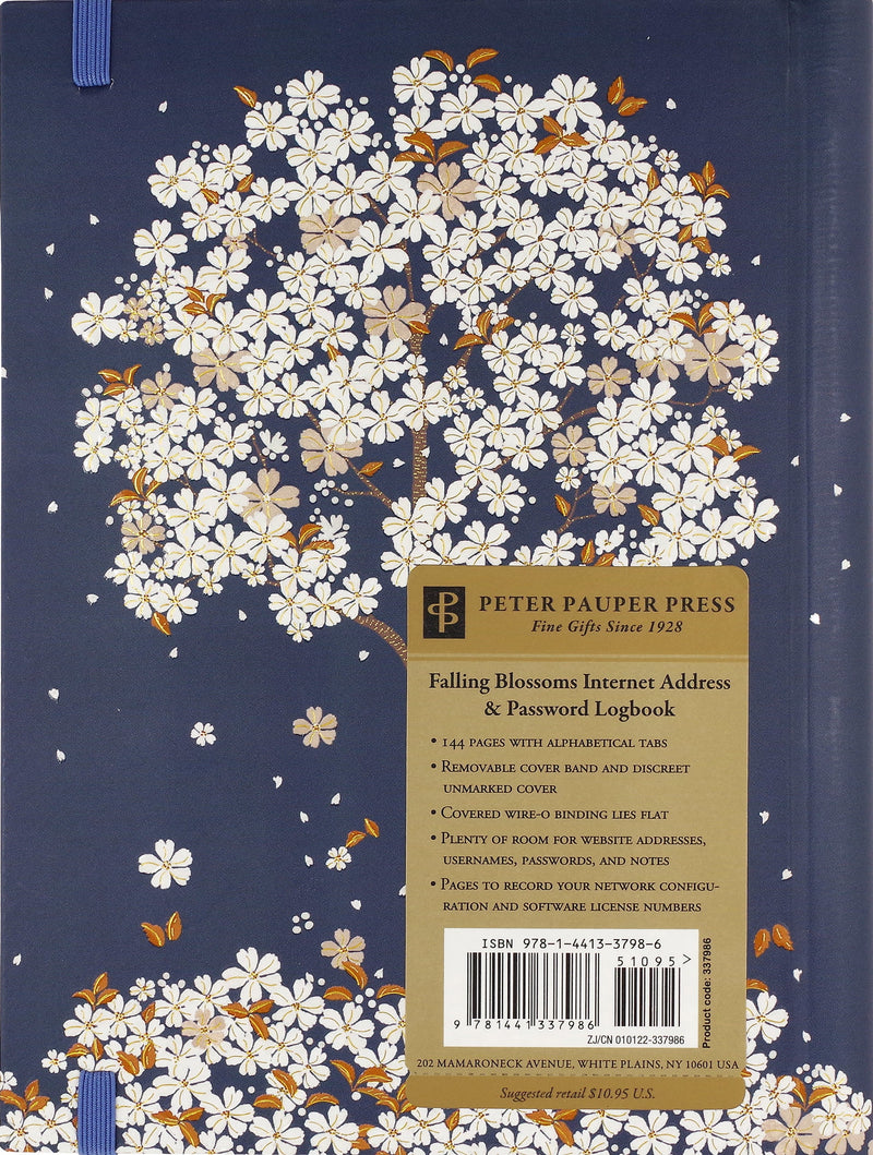 Falling Blossoms Large Internet Password Book