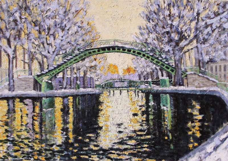 Canal Saint-Martin in Winter Deluxe Boxed Holiday Cards