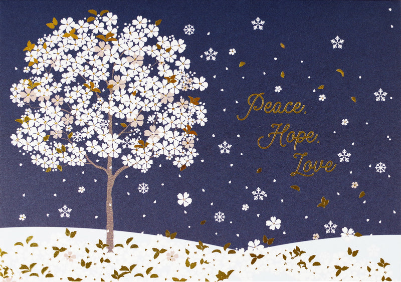 Falling Blossoms in Winter Deluxe Boxed Holiday Cards