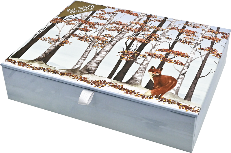 Fox and Birches Deluxe Boxed Holiday Cards