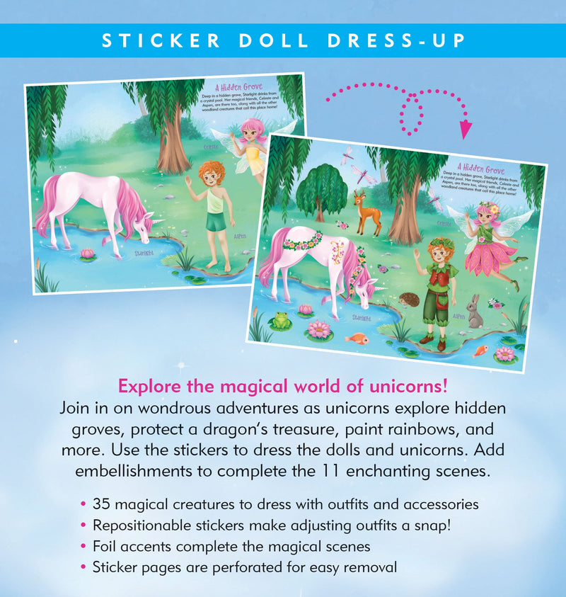 Unicorns Sticker Doll Dress-Up Book