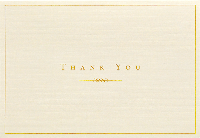 Gold and Cream Thank You Notes