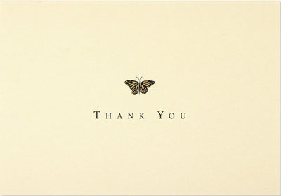 Gold Butterfly Thank You Notes