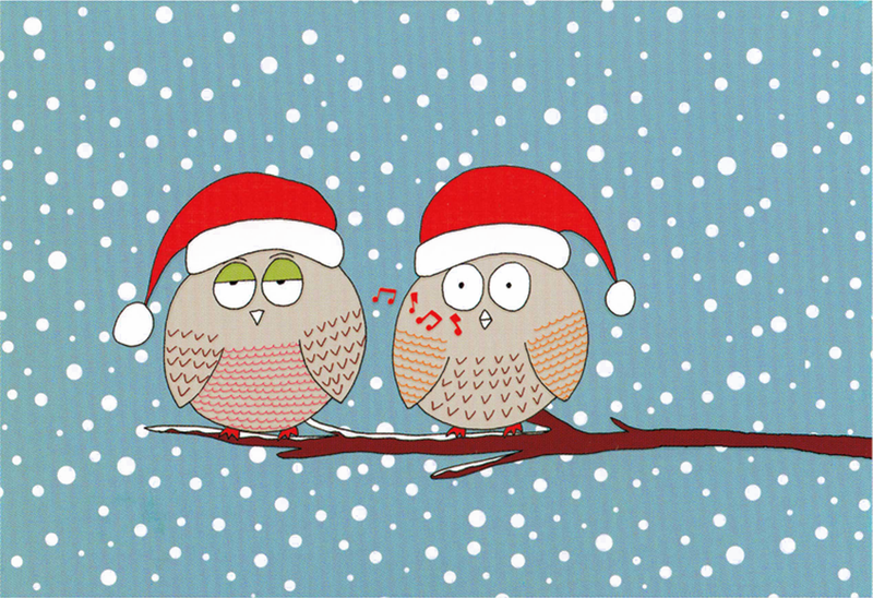 Whistling Owls Small Boxed Holiday Cards