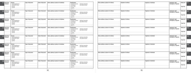 Notary Public Logbook