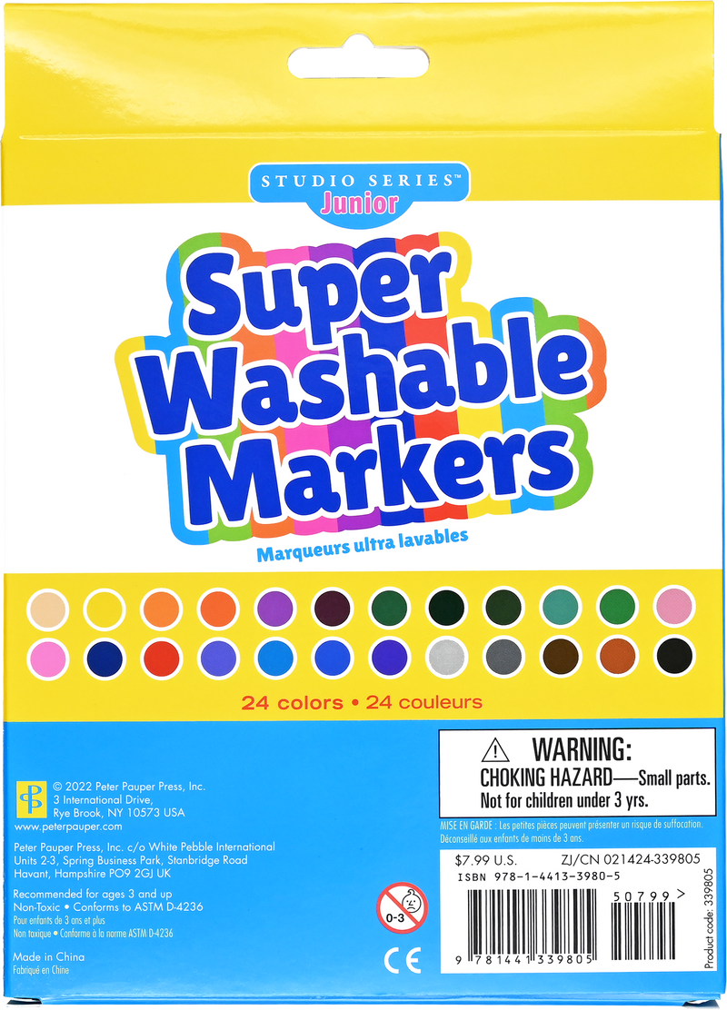 Super Washable Markers (Set of 24 Colors)