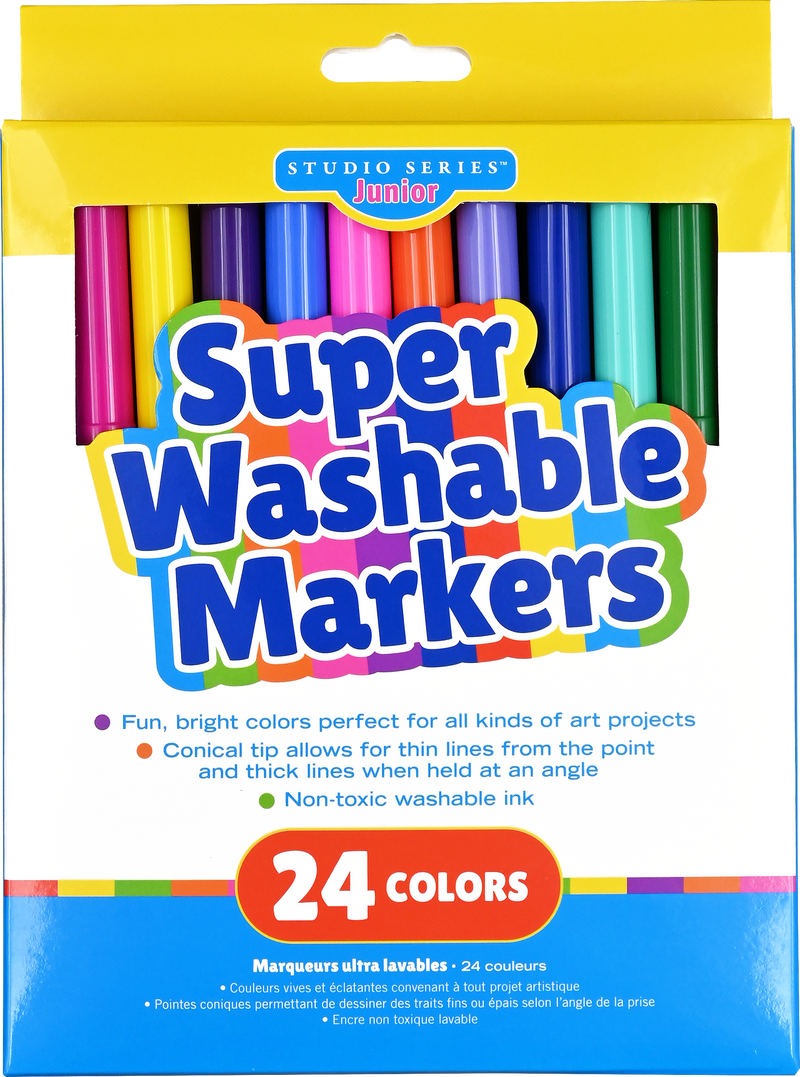 Super Washable Markers (Set of 24 Colors)