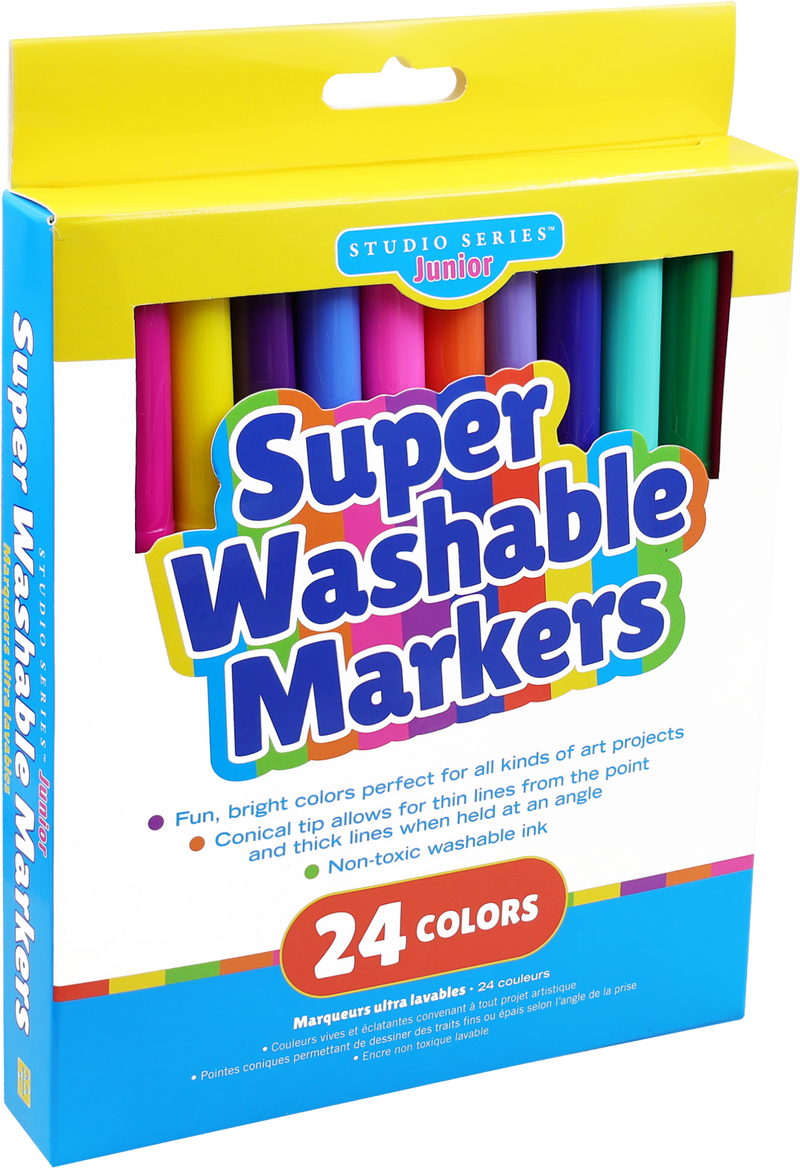 Super Washable Markers (Set of 24 Colors)