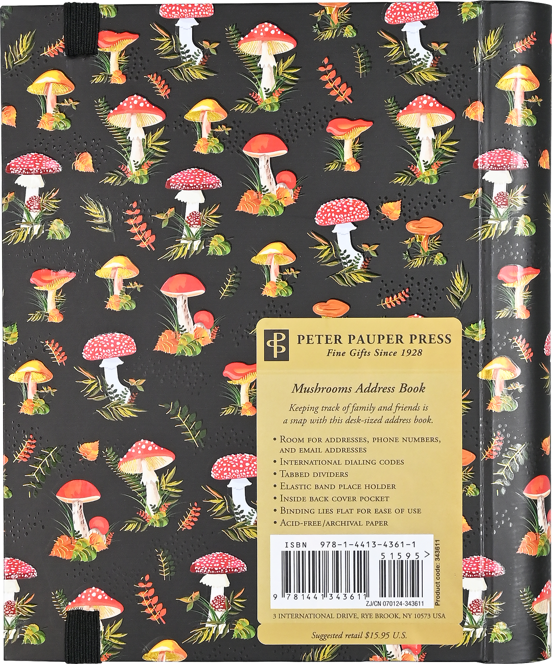 Mushrooms Large Address Book – Peter Pauper Press