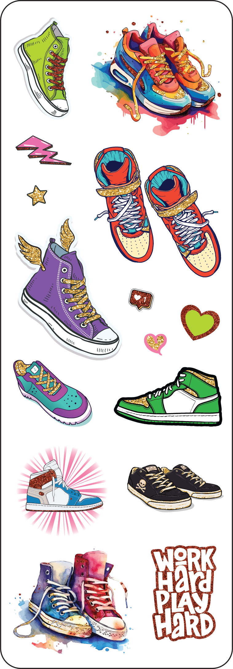 Sporty Shoes Sticker Set