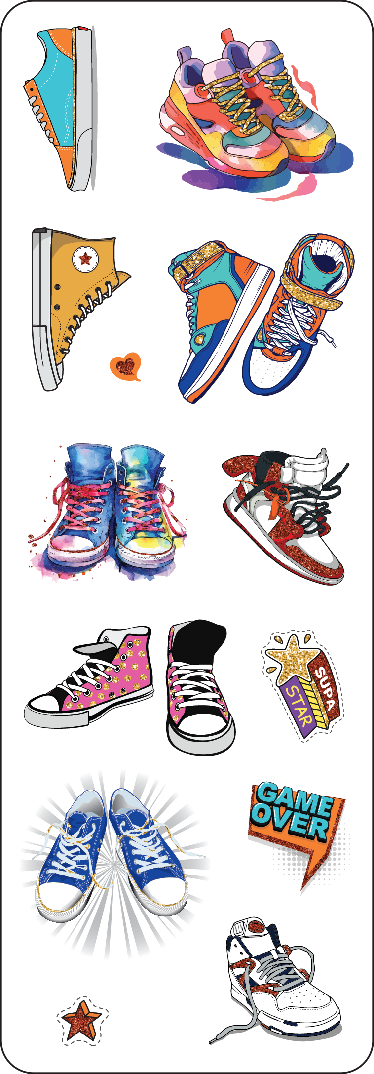 Sporty Shoes Sticker Set