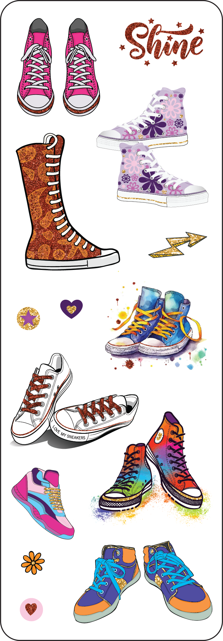 Sporty Shoes Sticker Set