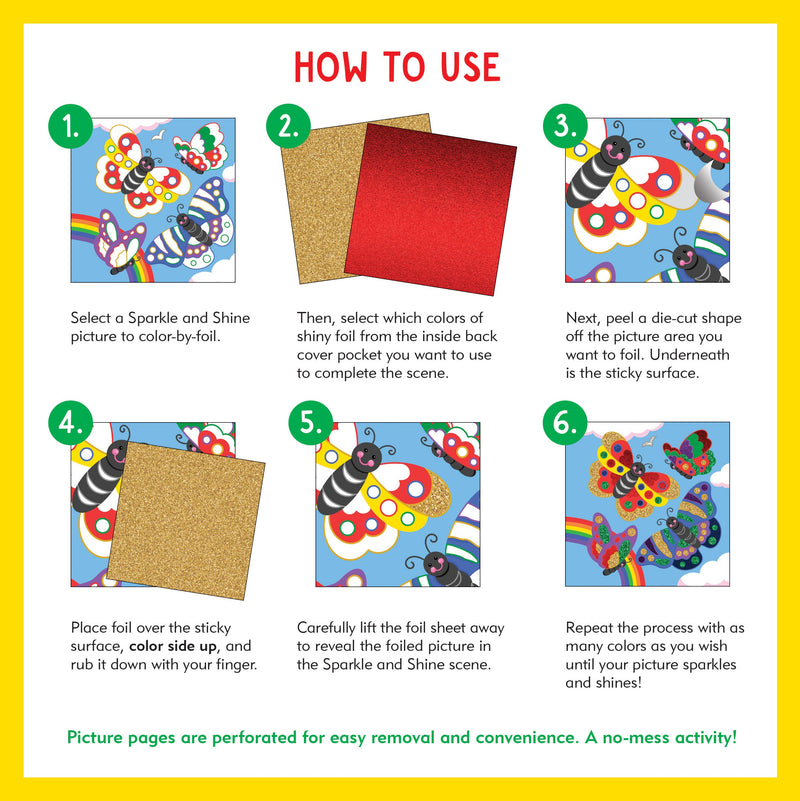 Color-By-Foil Sticker Book -- Sparkle and Shine