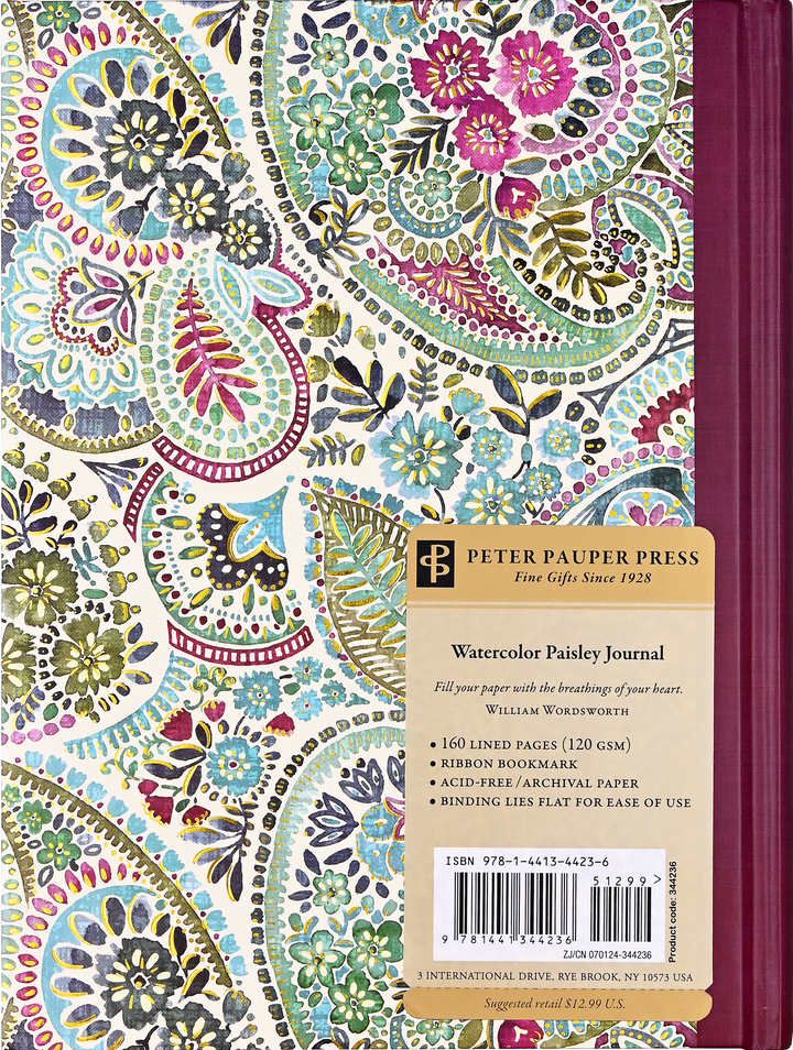Watercolour Paisley Journal