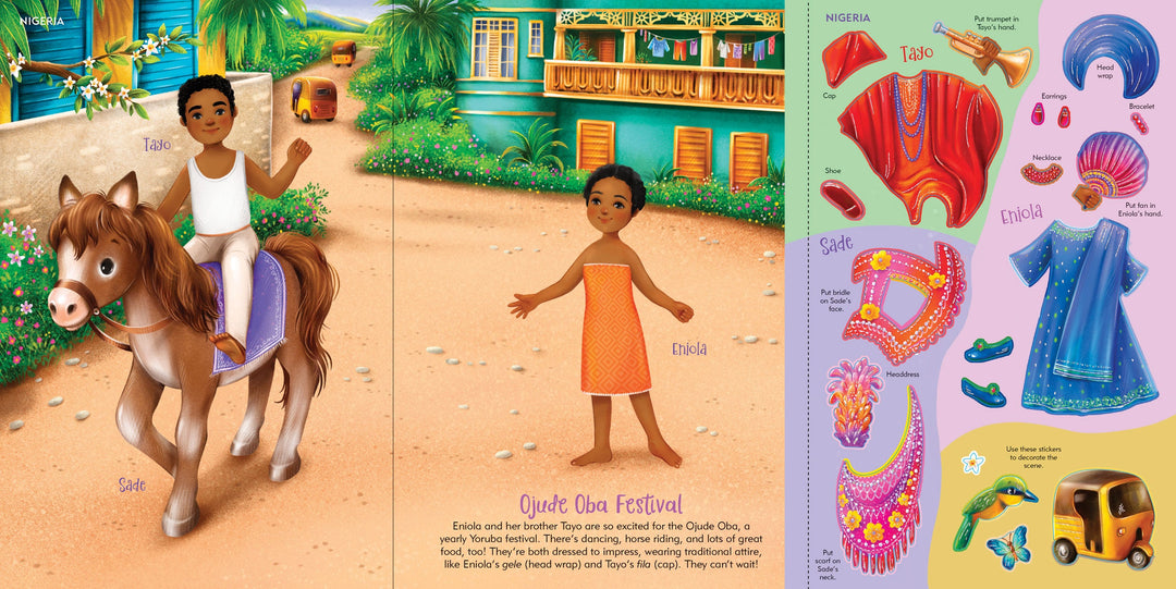 Across the Globe Sticker Doll Dress-Up Book – Peter Pauper Press