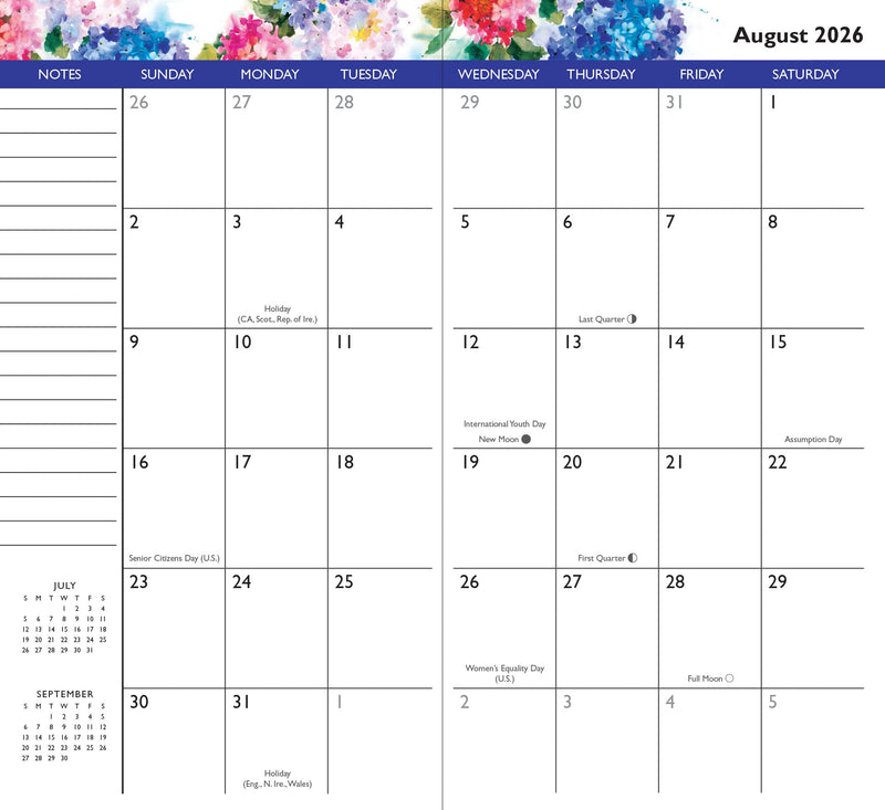 2026-27 Hydrangeas 2-Year Pocket Planner