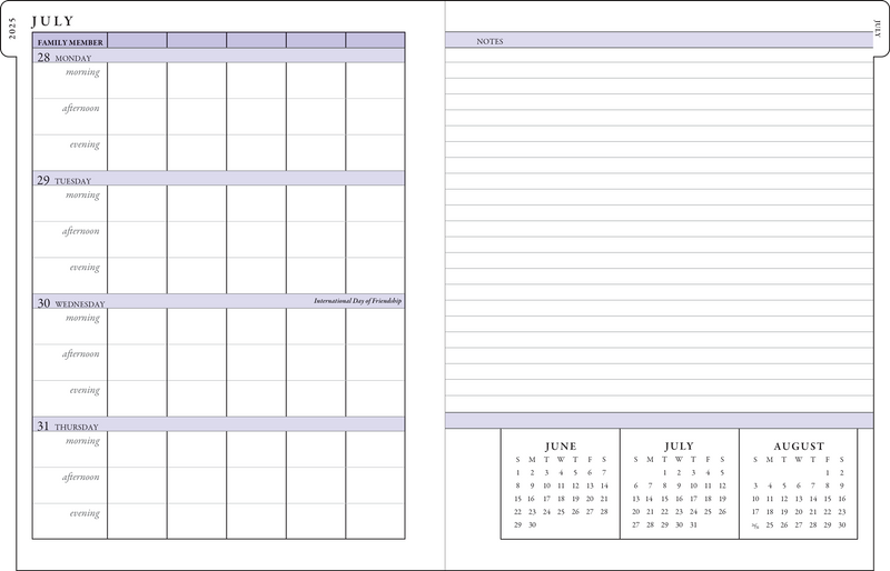 2026 Hydrangeas Family Weekly Planner