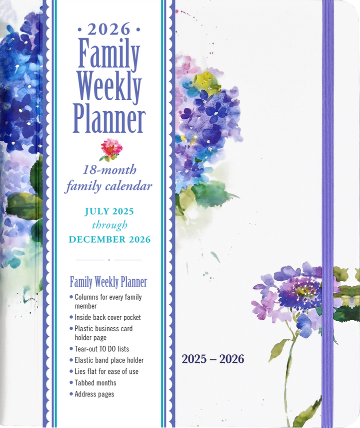 2026 Hydrangeas Family Weekly Planner – Peter Pauper Press