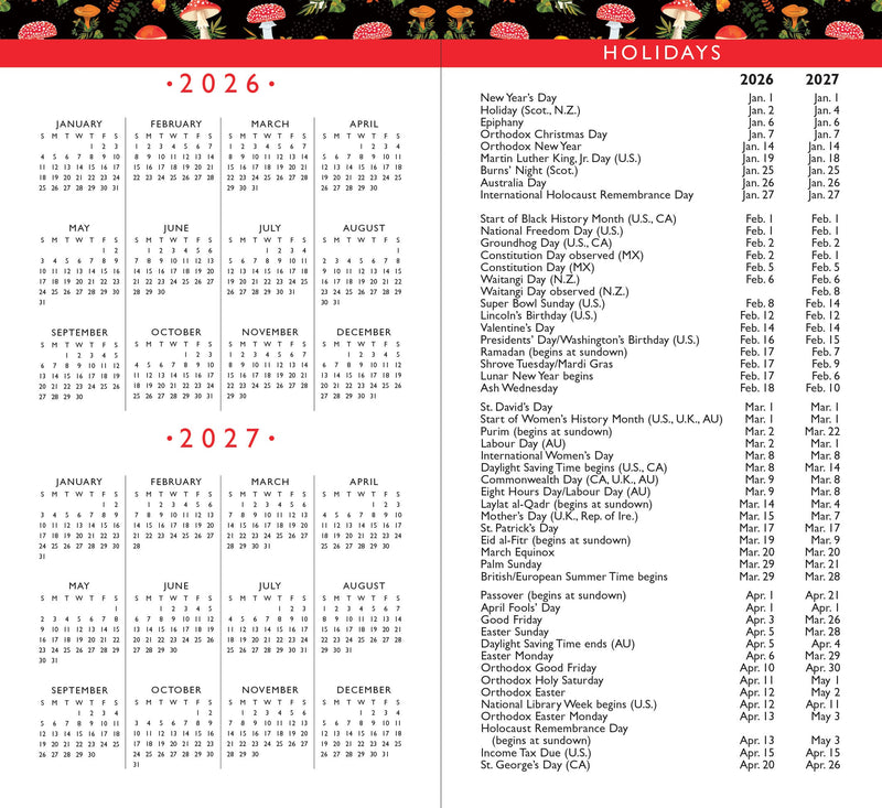 2026-27 Mushrooms 2-Year Pocket Planner