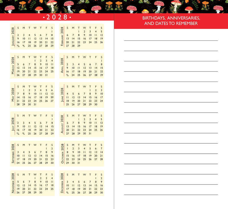2026-27 Mushrooms 2-Year Pocket Planner