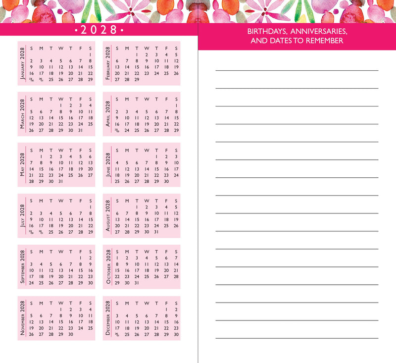 2026-27 Watercolor Garden 2-Year Pocket Planner