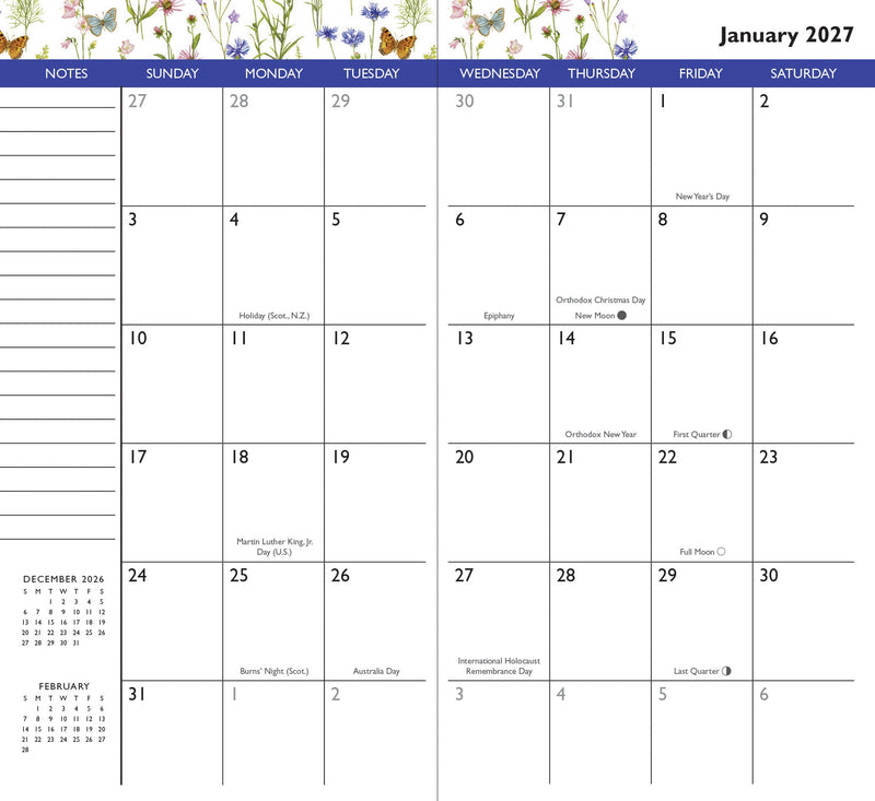 2026-27 Wildflower Garden 2-Year Pocket Planner