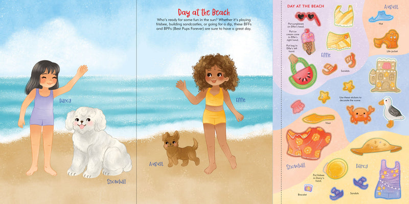 Puppies Sticker Doll Dress-Up Book