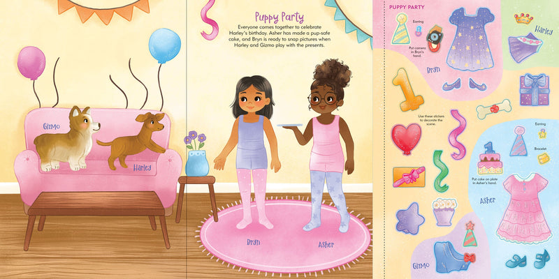 Puppies Sticker Doll Dress-Up Book