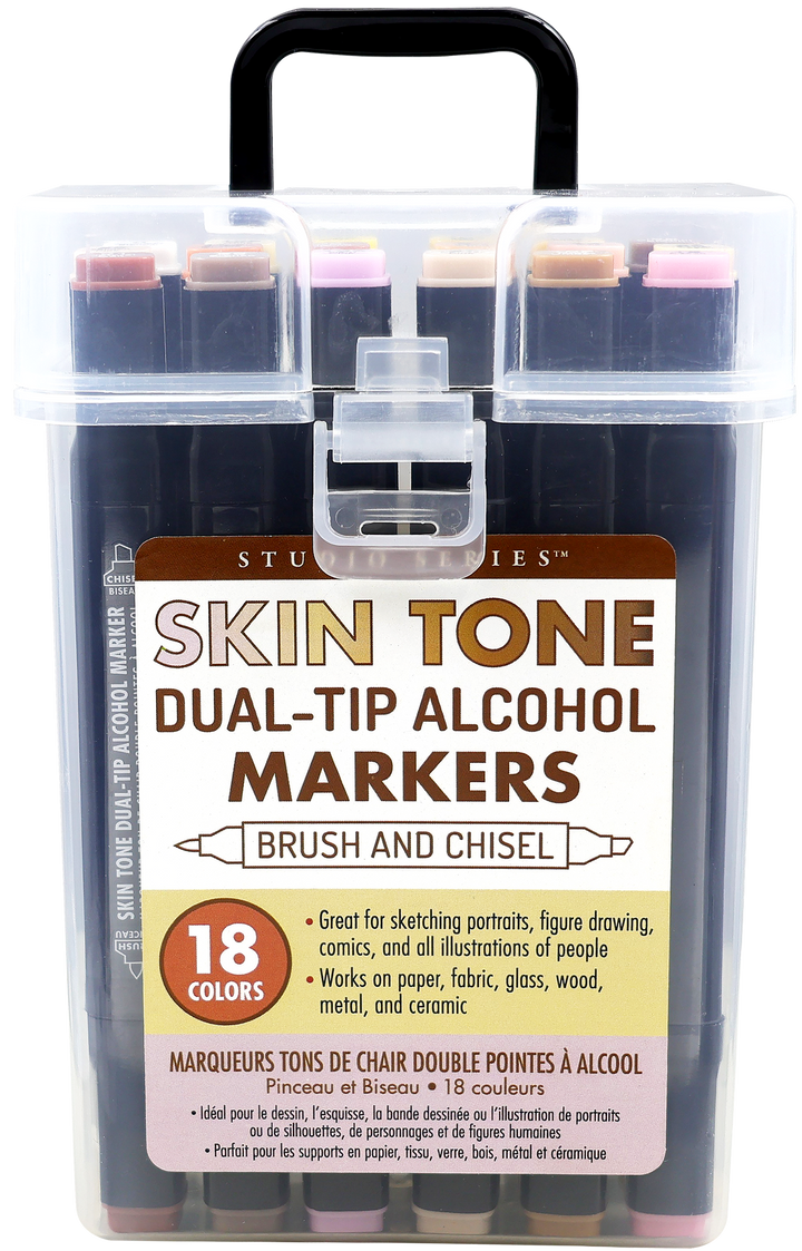 Studio Series Dual-Tip Skin Tone Alcohol Markers (Set of 18 colors