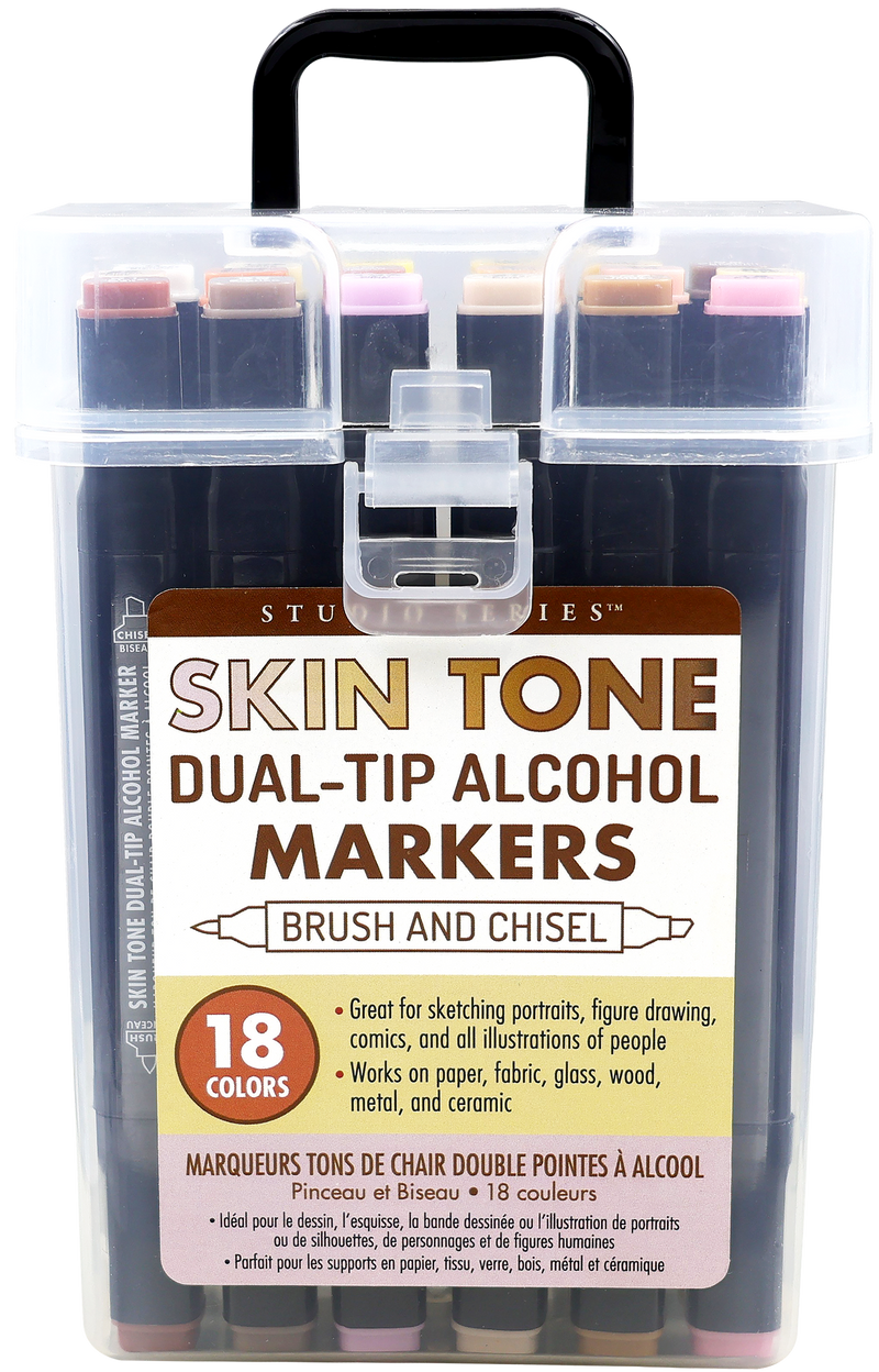 Studio Series Dual-Tip Skin Tone Alcohol Markers (Set of 18 colors)