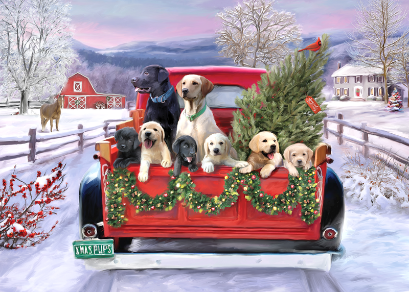 Festive Pups 1000-Piece Jigsaw Puzzle