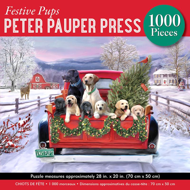 Festive Pups 1000-Piece Jigsaw Puzzle