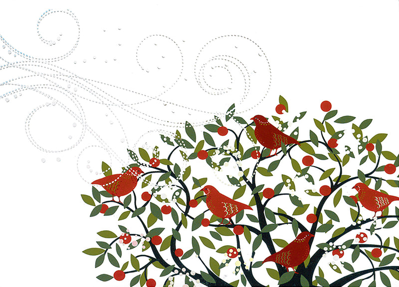 Festive Birds Deluxe Boxed Holiday Cards