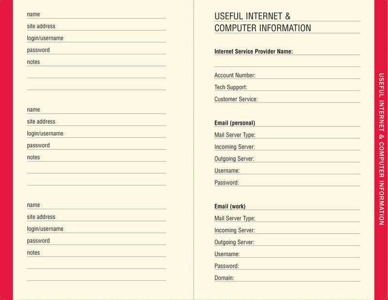 The Personal Internet Address &amp; Password Log Book